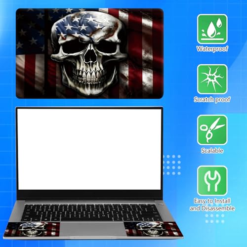 Universal Laptop Skin Sticker Decal for 11.6”12" 13" 13.3" 14" 15" 15.4" 15.6" Reusable Waterproof Scratch-Scratch Resistant Protective Vinyl Laptop Notebook Skin Stickers - American Flag Skull - color: American Flag Skull