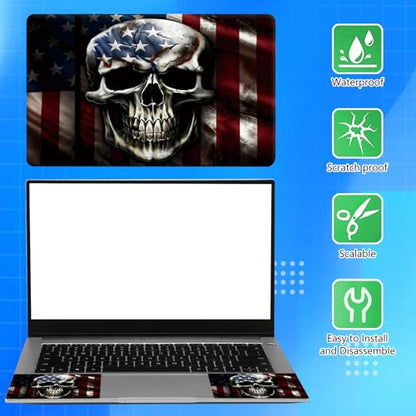 Universal Laptop Skin Sticker Decal for 11.6”12" 13" 13.3" 14" 15" 15.4" 15.6" Reusable Waterproof Scratch-Scratch Resistant Protective Vinyl Laptop Notebook Skin Stickers - American Flag Skull - color: American Flag Skull