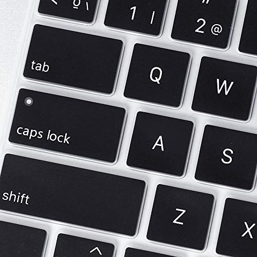 ProElife Keyboard Cover with Touch ID for MacBook Air 13-in A2337, Spanish | Black, U.S Layout, Non-interference Design for ID Key, Dust-proof, Silicone Protective Skin, Custom Fit, Washable & Reusable - color: Black-Spanish