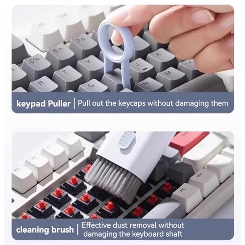 7-in-1 Keyboard and Electronics Cleaning Kit – Multi-Functional Cleaning Brush Set for Laptop, Earbuds, Screen, Phone, Keyboard, Dust Removal and Keycap Puller Tool