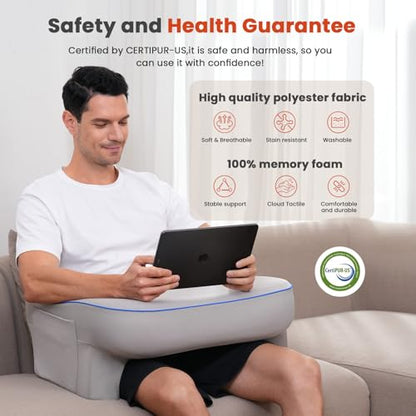 Reading Pillow for Gaming,Lap Desk Pillow for Laptop,Arm Rest Pillow for Reading, Working, Crocheting, Playing Steam Deck Switch or Sitting in Bed,Sofa