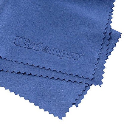 Wisdompro 8-Pack 6x7 Inches Microfiber Cleaning Cloth for Camera Lens, Glasses, Phone, iPhone, iPad, Tablet, Laptop, LCD TV, Computer Screen, Monitor and Other Electronics Device - Blue - color: Blue