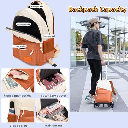 Rolling Backpack for Boys Girls School BookBag with Wheels Kids Luggage Trolley Back Pack on Wheels Elementary Travel Bag - color: Black Two Wheels, size: 2 Wheels