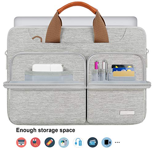 Lacdo 17 17.3 Inch Laptop Bag Women Men Sleeve Case for Dell/HP Envy/ASUS/Acer/Lenovo/LG/Razer Blade Pro 17/MacBook Pro 17, Computer Shoulder Messenger Bag Business Briefcase with Shoulder Strap, Gray - color: Gray, size: 17-17.3 Inches
