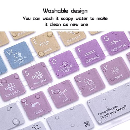 HRH Avid Pro Tools Functional Shortcuts Hot Keys Design Silicone Keyboard Skin Cover for iMac Keyboard G6 with NumberPaid Number pad A1243 MB110LL/B and MB110LL/A[US/EU Layout] - color: Z-Avid Pro Tools
