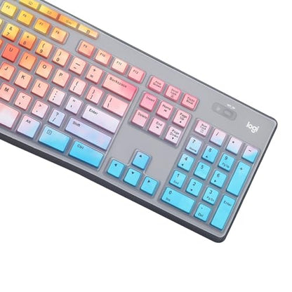 i-Tensodo Keyboard Cover for Logitech MK200 MK260 MK270 MK275 MK295 & K200 K260 K270 Keyboards, US Layout - Dazzling Multicolor Silicone Dust-Proof Washable Skin - color: Dazzling