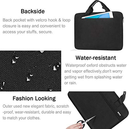 Voova Laptop Bag 17 17.3 Inch, 360° Protective Laptop Case Sleeve with Shoulder Strap Compatible with 17-18 Inch Lenovo Asus Acer Dell Hp, Waterproof Computer Bag Slim Briefcase for Men Women, Black - color: Black, size: 17-17.3 inch
