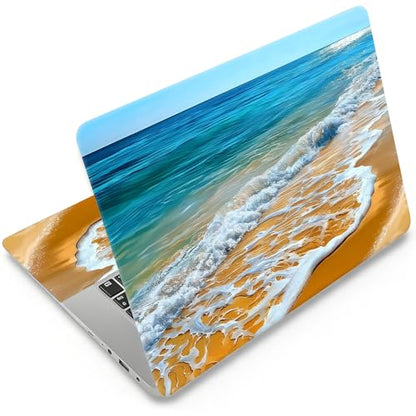 Laptop Skin 12.1-15.6 inch Removable Universal Reusable Laptop Sticker Decal,Waterproof No Residue Vinyl Cover,Scratch-Resistant Cuttable Full Wrap Sticker for Notebook, Summer Beach - color: Summer Beach