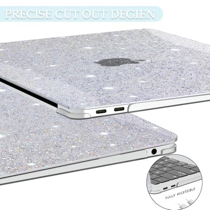 B BELK for MacBook Air 13.3 inch Case M1 A2337 A2179 A1932, Glitter White | 2021-2018 Released, Sturdy Protective Laptop Hard Shell with 2 Keyboard Covers - color: Glitter White