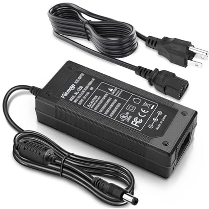 Facmogu 3 Prong 12V 5A 60W AC to DC Power Supply Adapter with 9.84ft / 3m Long Cable, 5.5x2.1mm & 2.5mm Plug, AC 100-240V to DC 12V Switching Transformer Converter for LED Strip LCD Screen - size: 12V 5A (3 Prong Plug)