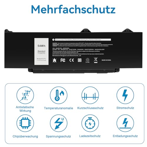 Futurebatt R73TC DR02P Battery Replacement for Dell Latitude 5540 5550 3340 3440 3450 3540 Precision 3590 3580 3480 3490 Series 2X1V9 GTG7N GRWKG KDM9P - size: R73TC 11.97×4.33×1.18 in