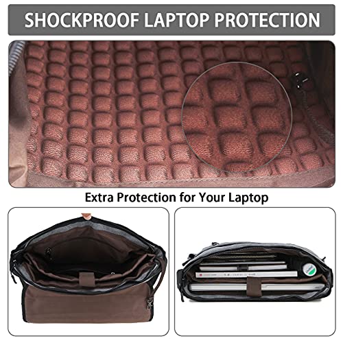 RAVUO Messenger Bag for Men, Water Resistant Lightweight Satchel 15.6 17 Inch Laptop Bags Shoulder Bookbag - color: 15.6 Inch-grey