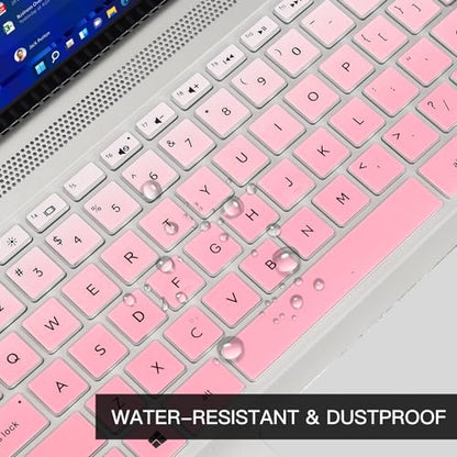 Keyboard Cover for HP 14 Laptop & HP Pavilion x360 14 14-dq 14-fq 14-dk 14m-dh 14-dh 14-ce 14-cf 14-dq0040nr 14-dq0762dx 14-dq0761dx 14-dq0052dx 14-dq5009nr dq0050nr 14-dq0011dx 14t-dq300 -GPink - color: Gradual Pink