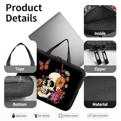 14" 15" Laptop Handle Bag Computer Bag,14.2" 15.4 inch Pouch Holder Notebook Sleeve Cover Compatible for Dell,Lenovo,Toshiba HP, Asus Notebook Messenger Briefcase-Art skull - color: Art Skull