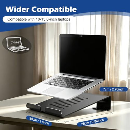 Slim Acrylic Laptop Stand, Black, 11-17Inch | Portable, Ventilated, Desktop Riser for Desk - color: Black