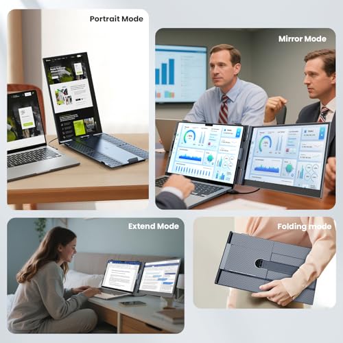 Laptop Screen Extender, 14" Ultra-Thin & Lightweight Portable Monitor, 1080P FHD IPS Second Screen, Plug and Play, Laptop Monitor Extender Compatible for Mac/Win Laptops 13-17 Inch - size: 14" ultra-thin screen