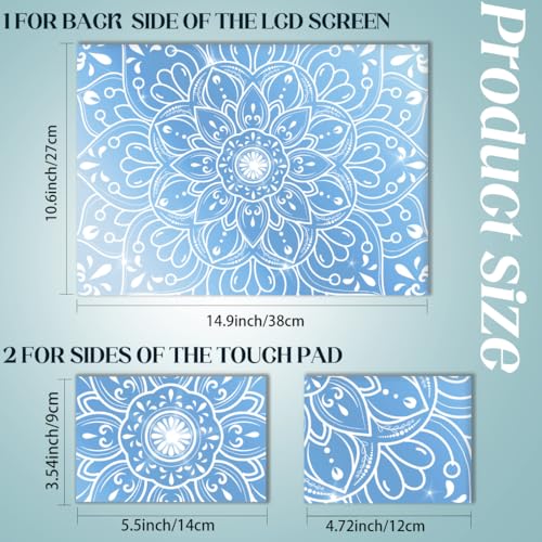 SUPERDANT Laptop Skin Sticker Mandala Laptop Decals Personalized Universal Notebook Computer Wrap Vinyl Skin Stickers Cover Art Decal Removable 12-15.6 Inch Waterproof Scratch-Resistant Gifts Blue