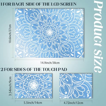 SUPERDANT Laptop Skin Sticker Mandala Laptop Decals Personalized Universal Notebook Computer Wrap Vinyl Skin Stickers Cover Art Decal Removable 12-15.6 Inch Waterproof Scratch-Resistant Gifts Blue