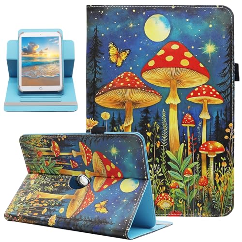 Universal 10 10.1 Inch Android Tablet Case, Dluggs 360 Degree Rotating Multi-Angle Viewing Stand Universal Case Cover for 10 10.1 and All 9.5-10.5 Inch Tablet, Mushroom - color: Mushroom
