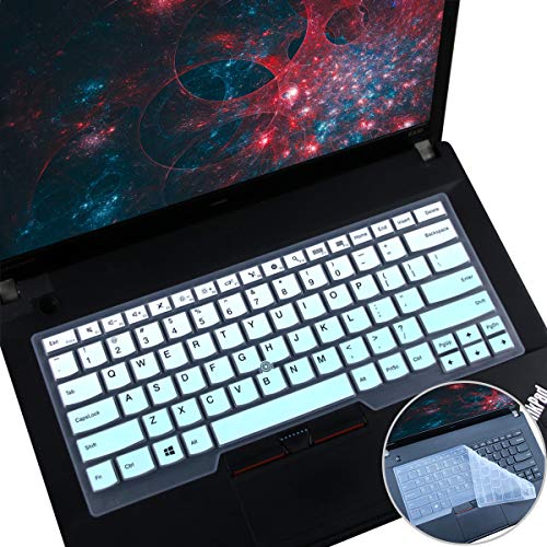 2 PCS Keyboard Cover for 14" Thinkpad T14 Gen 2/1, E14 Gen 4/3/2, T14s Gen 2/1, L14 Gen 3/2, Thinkpad T490 T495 T480/S T470, ThinkPad P14s, X1 Carbon 8th/7th/6th, Thinkpad X1 Carbon 14 5t-8th Gen - color: MintGreen+Clear