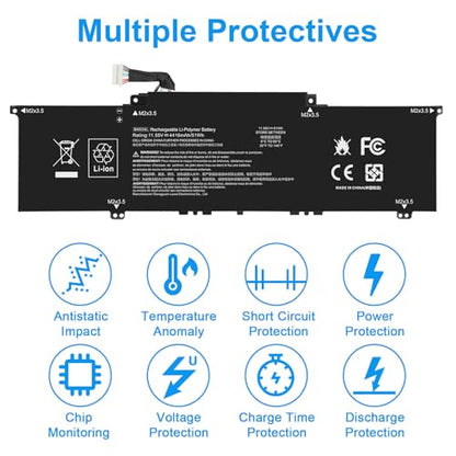 BN03XL Laptop Battery for HP Envy 13 13-BA 13-AR 13-AY 13-ay0xx Envy X360 15 2020 15M-EE 15M-ES 15-ES 15M-EE0013DX 15M-EE0023DX 15m-ee0xxx, HSTNN-OB1O HSTNN-DB9N L73965-271 L76985-271 L77034-005 - size: 10.9*3*0.24inch BN03XL
