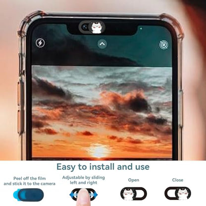 6Pcs Phone Privacy Camera Cover Webcam Camera Cover Slide Cat Pattern Privacy Security Guard Slide Phone Webcam Protector for Laptop Desktop Computers Smartphones Tablet Notebook Mini PC - color: Cats