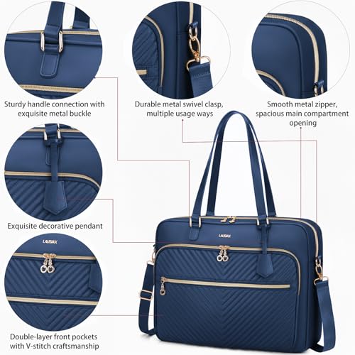 Laptop Bag Case for Women Men Tote Bag Briefcase Compatible with MacBook/Dell/HP/Acer/ASUS, Waterproof Shoulder Carrying Briefcase, Blue, 15.6-16 Inch - color: Blue, size: 15.6 inch