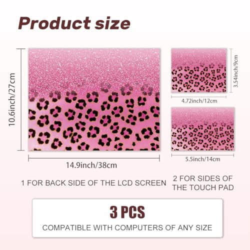 Laptop Skin Sticker Decal PVC Vinyl Sticker Notebook PC Protector Waterproof Scratch Resistant Laptop Skin for 12.1 13 13.3 13.6 14 15 15.3 16 Inch Pink with Black Leopard Print - color: Pink with Black Leopard