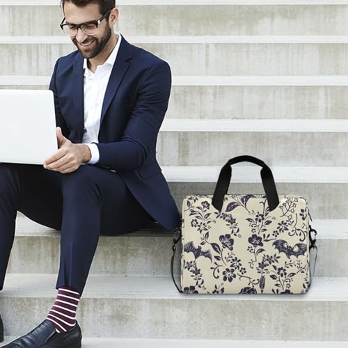Goth Bat Flower Laptop Case 15.6 inch Computer Bag | Waterproof Laptop Briefcase Laptop Bag for Women & Men - color: Goth Bat Flower
