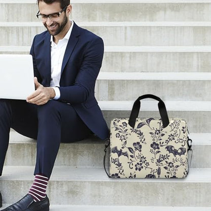Goth Bat Flower Laptop Case 15.6 inch Computer Bag | Waterproof Laptop Briefcase Laptop Bag for Women & Men - color: Goth Bat Flower