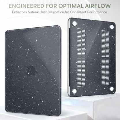 May Chen Compatible with MacBook Neo 13 inch Model A3404 2026 Release, Slim & Lightweigh Frosted Finish Protective Case with Keyboard Cover&Screen Protector, Glitter Black - color: Glitter Black