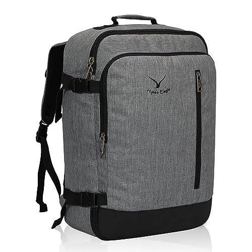 Carry on Backpack 38L Large Travel Backpack for Women Flight Approved Weekender Bag Laptop Backpack Men 15 inches Black Grey - color: Black Grey 23
