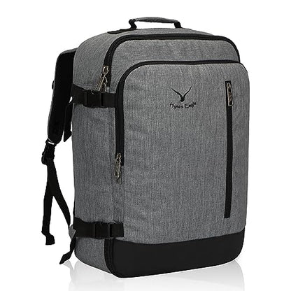 Carry on Backpack 38L Large Travel Backpack for Women Flight Approved Weekender Bag Laptop Backpack Men 15 inches Black Grey - color: Black Grey 23