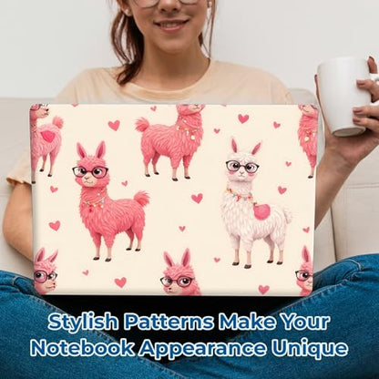 Reusable Universal Laptop Skin Sticker, Cut to Fit for 11.6–15.6 Inch Laptops, Waterproof Protective Film, No-Residue - Pink Llama - color: Pink Llama