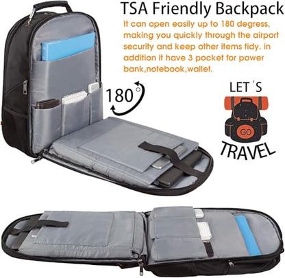 LTINVECK Travel Laptop Backpack,Extra Large Backpack for Men,Big 17 Inch Computer bag Tech Backpack - color: Blue
