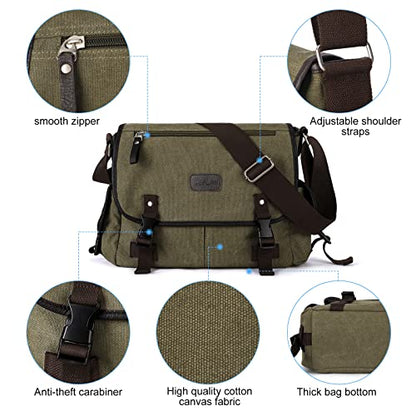 Messenger Bag Men,Waterproof Crossbody Bag,Satchel Shoulder Bag | Waterproof - color: A-smoke-cyan-canvas