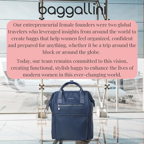 Baggallini Soho Backpack - Travel Laptop Backpack for Women - Lightweight Water-Resistant Luggage Bag, French Navy - color: French Navy