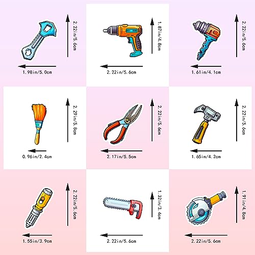 50PCS Tool Stickers for Kids, Waterproof Tool Box Decals for Water Bottles, Laptops, Scrapbooks, DIY Crafts and Party Favors - color: Tools