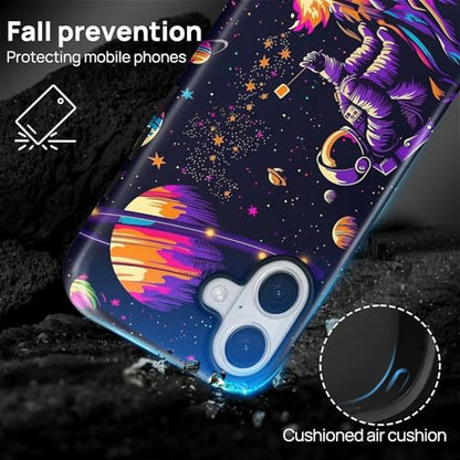 CARLOCA Case for iPhone 17,Astronaut Barbecue Design Hybrid Dual Protection Soft TPU Hard PC Shockproof Anti Scratch Men & Women Stylish Protective Phone Case - color: Astronaut Barbecue, size: iPhone 17