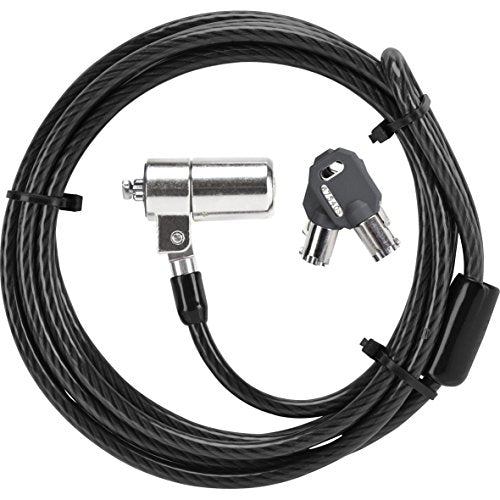 Targus DEFCON T-Lock Key Cable Lock for Laptop Computer and Desktop Security Cable (ASP48EU), Black - size: T-Lock, style: Keyed Cable