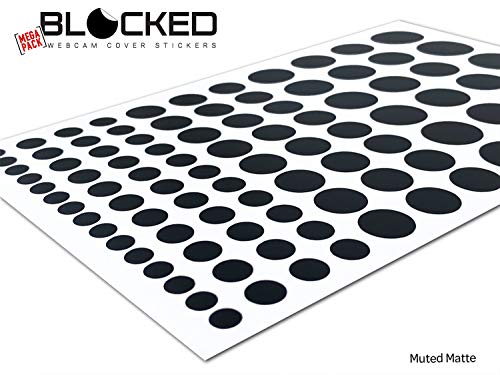 The Original Vinyl Webcam Cover Stickers | Restickable & Stackable Privacy Covers | for All Camera-endable Devices | 5-Sizes | 95 Black (Muted Matte)