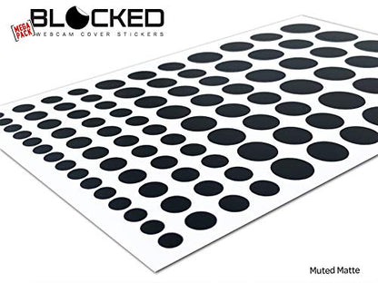 The Original Vinyl Webcam Cover Stickers | Restickable & Stackable Privacy Covers | for All Camera-endable Devices | 5-Sizes | 95 Black (Muted Matte)
