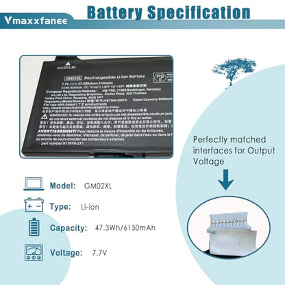 47.3Wh GM02XL Laptop Battery Compatible with HP ChromeBook 14-DB0051CL X360 11 G2 EE Chromebook 11A G6 G8 EE ChromeBook 14-DB0051CL Series HSTNN-UB7M HSTNN-IB8W L42550-271 917725-855 L42583-005 - size: GM02XL 9.47*4.29*0.22inch