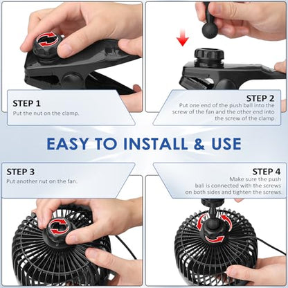 XOOL 12V 6'' Car Fan, Clip Fan 360 Degree Rotatable Car Fan Cooling Air Fan with Stepless Speed Regulation & Cigarette Lighter Plug for SUV, RV, Vehicles - size: Cigarette Single Fan - Clip