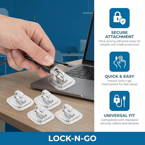 Homoyoyo 4pcs Laptop Security Anchor Base Plate for -Theft Cable Locks Design for Various Models Stable and Secure Laptop Locking for Office Study and Travel