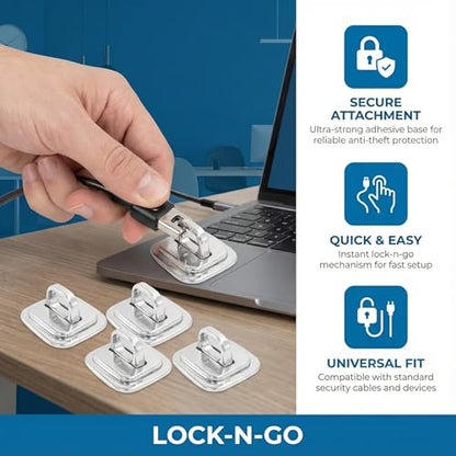 Homoyoyo 4pcs Laptop Security Anchor Base Plate for -Theft Cable Locks Design for Various Models Stable and Secure Laptop Locking for Office Study and Travel
