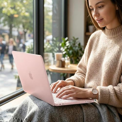 Batianda CrystalMist Case for MacBook Neo 13 Inch 2026, Frosted Blush | 4-in-1 Bundle Official Color Matched, Frosted Translucent Shell, Anti-Fingerprint Matte Finish, Slim Lightweight Protection - color: Matte Blush