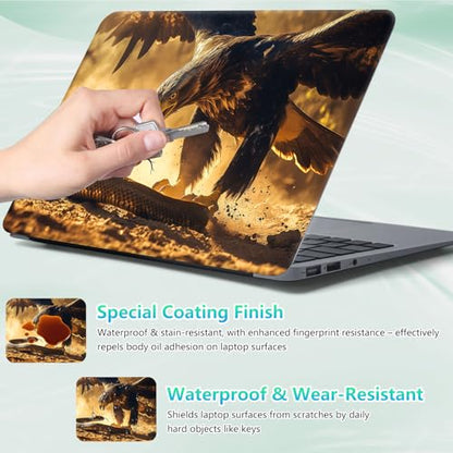 Laptop Skin Sticker Decal 12"-15.6" Universal Laptop/Notebook/Netbook Vinyl - Waterproof Scratch Resistant,Fits HP Dell Lenovo MacBook,2 Free Wrist Pads,Easy Apply & Remove,Eagle Snake Desert - color: Eagle Snake Desert