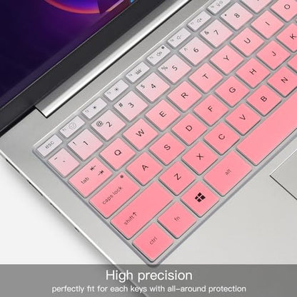 Keyboard Cover for 2022 2023 HP 14" Laptop 14-ep 14-em 14-es 14t-ep000 14z-em000 14-ep000 14-ep0097nr 14-ep0145cl 14-em0047nr, HP Envy 2-in-1 14t-es000 14-es0013dx 14-es0033dx Keyboard Protector Skin - color: Ombre Pink