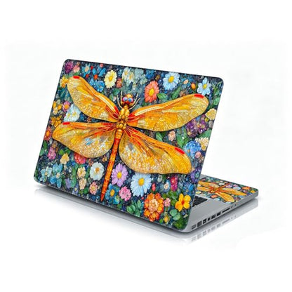 Universal Laptop Skin Sticker Decal, 12"-15.6" Aesthetic Vinyl Wrap, Mosaic Dragonfly Waterproof Notebook Cover Art Protector for MacBook HP Dell Lenovo, Fits 13" 14" 15" 15.6" - color: Mosaic Dragonfly